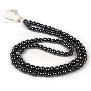 Natural Hematite Crystal Stone Tasbeeh for Muslim Prayer 8 mm 99 Beads (Color : Silver)