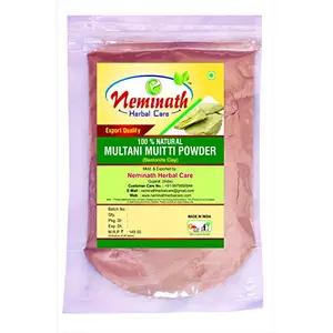 Neminath Herbal Care 100% Natural Multani Mitti (Fullers Earth) Powder For Remove Sun Tan Naturally (100Grams)