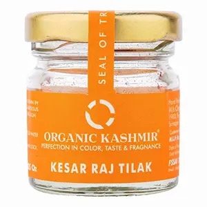 Organic Saffron Certified Grade A1 Premium Kesar Tilak 3 Gm (0.10 OZ)