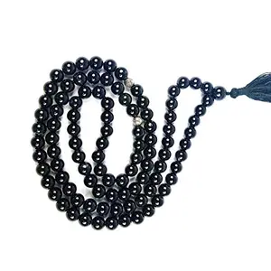Natural Black Onyx Crystal Stone Tasbeeh for Muslim Prayer 8 mm 99 Beads (Color : Black)