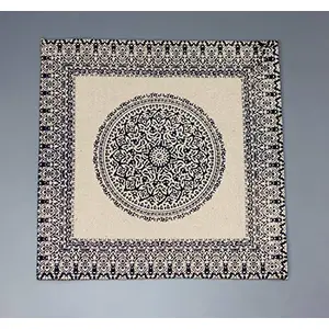 Floor/Foot mat Rugs/Dhurries/Carpet for Living Room or Bed Room Soft Quality Square mat with Indian Prints Designer footmat | Use for Outdoor or Indoor | Cotton Canvas | Blue