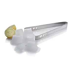 Ice Tong V Shape , Stainless Steel , Silver , Use for Ice/Salad/Roti/Chapati Kitchen and Bar Serving Accessories , Home , Bar , Restaurants , 18.5
