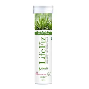 Lifefiz Aloe Vera Vegetarian 20 Effervescent Tablets With Strawberry Flavour Pack of 1