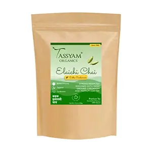 Tassyam Organics Strong Assam Cardamom Tea 500g Refil | Elaichi Chai Improved with Leaf Tea | Kerala Elaichi + Gold Blend CTC Chai With No Artificial Flavours