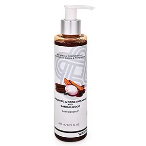 Teal & Terra onion & rose shampoo for Hair Fall Control Strong Shining Strengthening Splitends Promotes Healthy Hair | Paraben Free with Sandalwood Brahmi Amla Bhringraj -200 ML