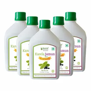 Karela Jamun Juice | Natural Juice | Sugar Free 1 Ltr Pack of 5