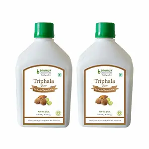 Triphala Juice | Ayurvedic Triphala Herb Juice | Digestion | Sugar Free 1 Ltr (Pack of 2)
