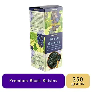 Premium Black Raisins 250gms (8.8 oz) | Healthy Dry Fruits Luxury Box of Kali Draksh by Tassyam