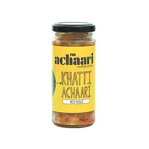 The Achaari Khatti Achaari Red Chilli 100% No Oil & No Preservative Homemade Mango Pickle 250 Grams