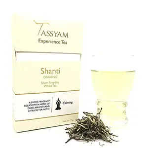 Indian Shanti White Tea Leaves Rare Handmade 25 grams (0.88 oz)by Tassyam