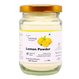 Premium Lemon Powder 100g (3.5 oz) Bottle by Tassyam
