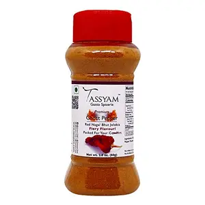 Tassyam Premium Bhut Jolokia Powder 80g | Ghost Pepper Dispenser Bottle