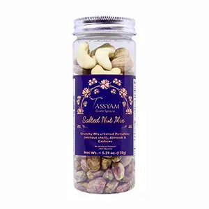 Tassyam Premium Party Salted Nut Mix (150g) | Without Shell Pistachios Almonds & Cashews
