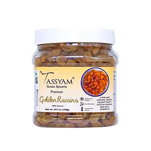 Golden Raisins 700gms (24.69 oz) | Healthy Juicy Jumbo Indian Kishmish Jar by Tassyam