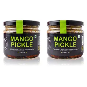 Mango Pickle - Indian Home Made Low Oil Achaar 400 GR (14.11oz) (Pack of 2)