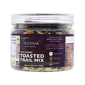 Tassyam Toasted Trail Mix by Tassyam 250g Sulphur-Less Healthy Munchies Premium Dry Fruit Mix by Tassyam