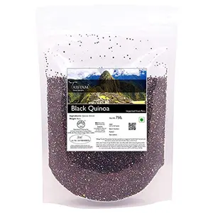 Gluten Free Peruvian Black Quinoa Grain, 750gms (26.45 oz) Pouch | Imported from Peru by Tassyam