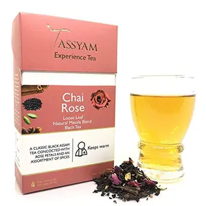 Chai Rose Black Tea Assam Handmade 50grams (1.76 oz) by Tassyam