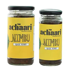 The Achaari Lemon Black Pepper Pickle Combo Pack Of Two 400 gm (14.10 OZ) , 250 gm (8.81OZ)