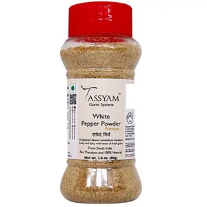 Tassyam Premium White Pepper Powder 80g | Dispenser Bottle