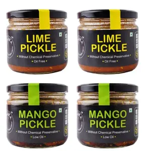 Mango and Lemon Pickle -Indian Home Made Achaar 800 GR (28.21oz) (Pack of 4)