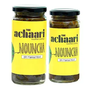 The Achaari Nouncha 100% No Oil & No Preservative Homemade Dry Mango Pickle Combo Pack (400 Grams + 250 Grams)
