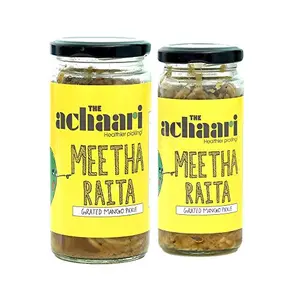 The Achaari Meetha Raita 100% No Oil & No Preservative Grated Homemade Mango Pickle Combo Pack (400 Grams + 250 Grams)