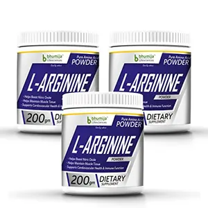 L-Arginine Pre-Workout (Amino Acid) Powder 200g. Pack Three