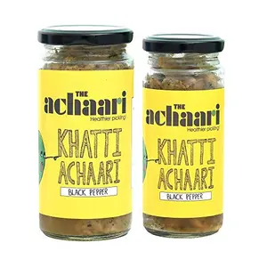 The Achaari Khatti Achaari Black Pepper 100% No Oil & No Preservative Homemade Mango Pickle Combo Pack (400 Grams + 250 Grams)