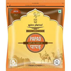 Spice Platter Special Saji Moth Papad - Handmade Rajasthani Marwari Flavour - Zip Pouch 400 g