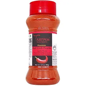 Tassyam Red Chilli Powder 80g | Dispenser Bottle