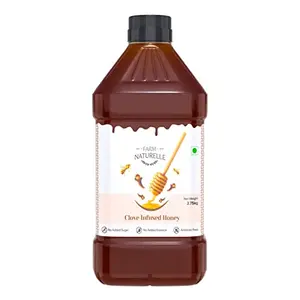 Farm Naturelle-Clove Infused Wild Forest (jungle) Honey | 100% Pure, Raw Natural - Un-processed - Un-heated Honey | Lab Tested Clove Honey In 2.75 Kg -Pet Bottle