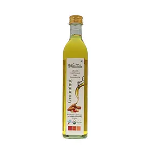 Farm Naturelle-Organic Virgin Cold Pressed Kachi Ghani Ground Nut | Groundnut (Peanut/ Moongphali) Oil, 500ml Oil In Glass Bottle
