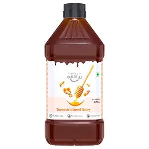 Farm Naturelle - Pure Turmeric Infused in Forest Honey | Raw Unprocessed  Delicious and Ant-oxidant Honey to Fight inflammation| 100% Pure & Natural Ingredients Honey- 2.75 Kg -Big Pet Bottle