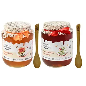 Virgin 100% Pure Raw Natural Unprocessed Jungle & Wildberry-Sidr Flower Forest Honey-(1 KG x 2) Glass Bottle