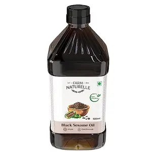 Farm Naturelle-Organic Virgin Cold Pressed Black Sesame Seed oil | 100% Pure for cooking , Hair & Body Massage, 500ml