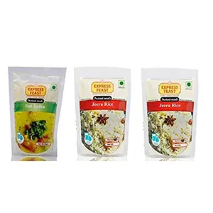 Instant Jeera Rice & Dal Tadka 240 g (Combo of 3) | Easy to Cook Instant Meal | No preservatives no Artificial Colours