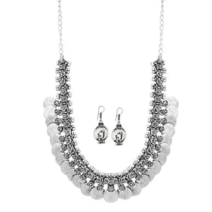 Jewelry German Silver Oxidised Necklace Set for Women