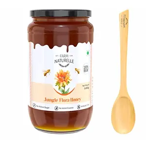 Virgin Pure Raw Natural Unheated Unprocessed Forest Honey - Jungle Flower Honey-1.45 KG Big Glass Bottle