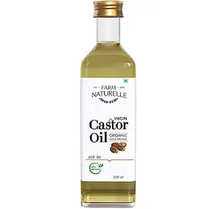 Farm Naturelle-100% Pure & Organic Cold Pressed Castor Seed Oil (Arandi Oil) | Organic Castor Oil For Hair & Skin Care - 500 ML