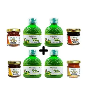 Farm Naturelle - Pure Kalp Amrit Ras Juice | 400Ml 2+2 Free ( Pack of 4)+ and Free Honey 55g x 4