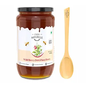 Virgin 100% Pure Raw Natural Unprocessed Wild Berry (Sidr) Forest Flower Honey - 1.45 KG Big Glass Bottle