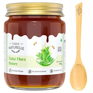 Virgin Raw Natural Unprocessed Tulsi Forest Flower Honey - 700 Grams Glass Jar (Ayurved Recommended)-Huge Medicinal Value