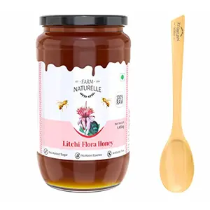 Virgin 100% Pure Raw Natural Unprocessed Litchi Flower Forest Honey-1.45 KG Big Glass Bottle