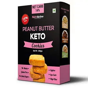 Keto Peanut Butter Cookies 1g Net Carb Per Cookie Zero Sugar Gluten Free Snacks - 200 gm