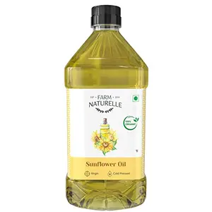 Farm Naturelle Organic Sunflower Oil (Sun Flower) | Virgin Cold Pressed (Kachi Ghani Oil) |Finest Certified Organic Cooking Oil- 1 Ltr