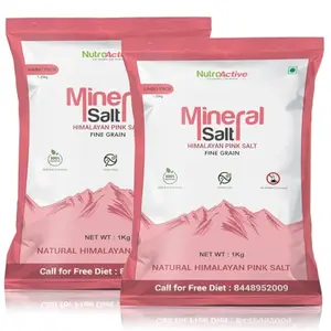 MineralSalt Himalayan Pink Rock Salt Combo Extra Fine Grain ( 1 kg) and Fine Grain ( 1 kg) Each