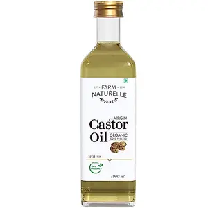 Farm Naturelle-100% Pure & Organic Cold Pressed Castor Seed Oil (Arandi Oil) | Organic Castor Oil For Hair & Skin Care - 1 Ltr