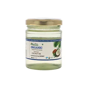 Farm Naturelle -100 % Pure Organic Extra-Virgin Cold Pressed Coconut Oil | 200ml In Glass Bottle