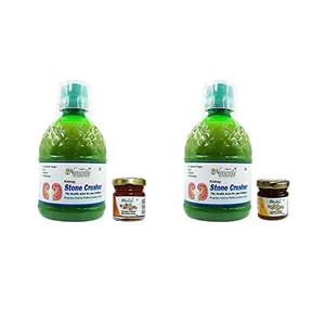 Farm Naturelle-Most Effective Ayurvedic Kidney stone crusher Juice | Juice-Combination of Patharchatta and Gokhru Beej | Patharchatta Juice | Ayurvedic Herbs that Cleanses Kidney and Urinary Bladder |-1+1 Free-2x400ml+ 2x55g Herbs Infused Forest Honey